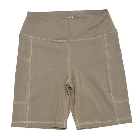 MATE the Label Organic Stretch Pocket Short Pebble L NWOT $78 - Picture 2 of 4